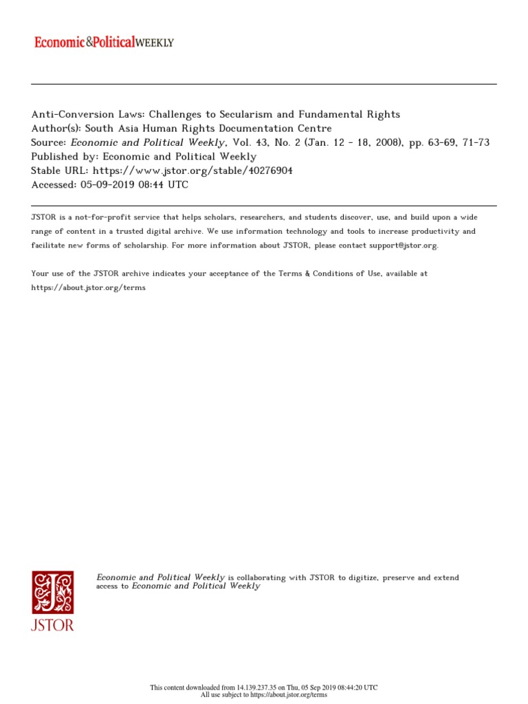Anti Conversion Laws Download Free Pdf Freedom Of Religion