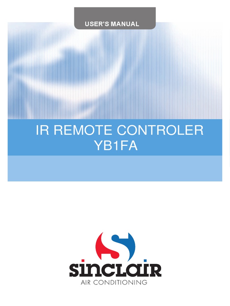 Telecomanda - Sinclair-Um-Remote-Controller-Yb1fa-2013-Ver01-En PDF ...