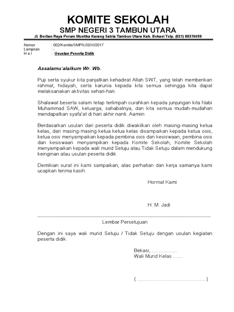 Surat Persetujuan Komite Pdf