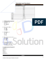 Soal Bahasa Inggris Kelas 1 Semester 1 Alphabet and Numbers