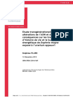 Etude Transgénérationelle Des Altérations de l'ADN Et de Leurs Conséquences Sur Les Traits D'histoire de Vie Et Le Budget Énergétique de Daphnia Magna