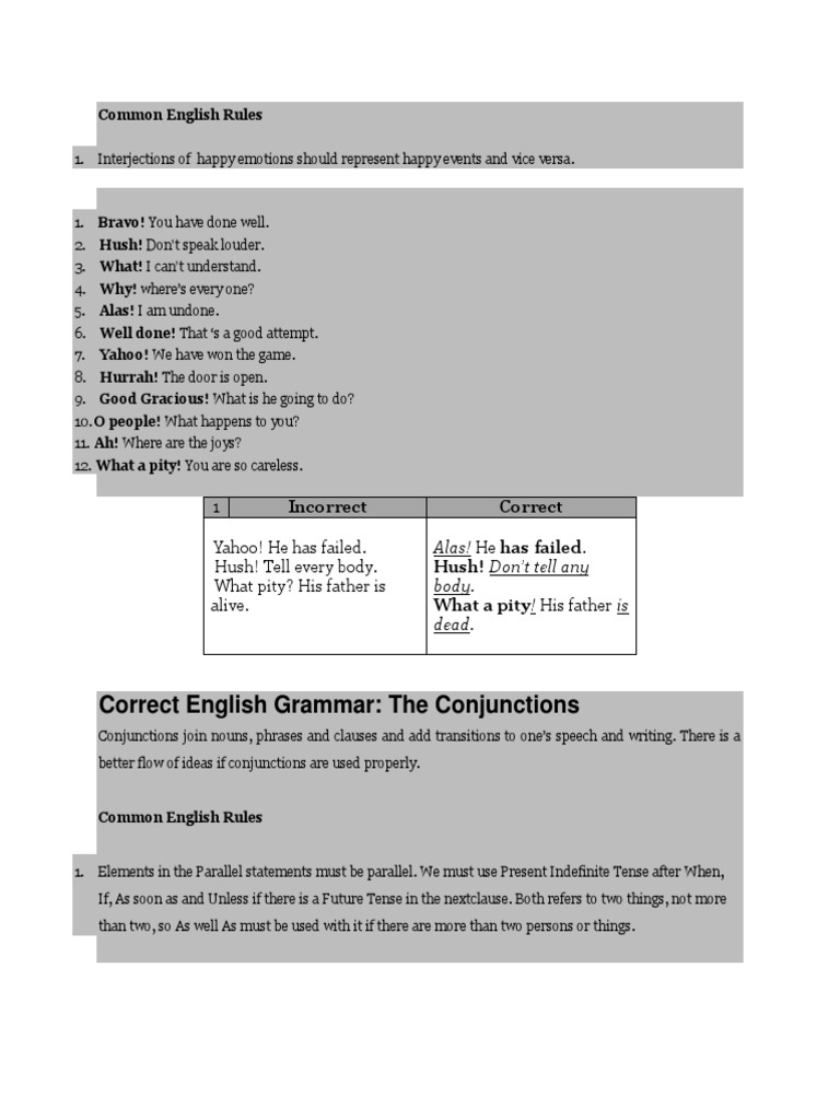 Common English Rules | PDF | Preposition And Postposition | English Grammar