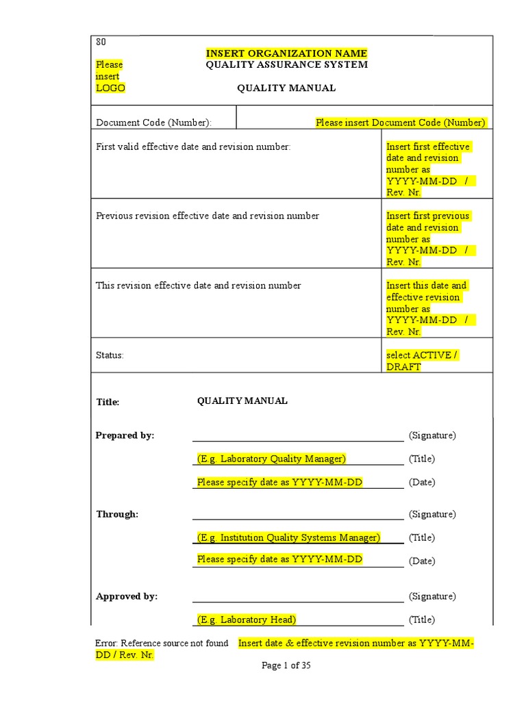 ISO 9001 Quality Manual Template | PDF | Quality Management System | Audit