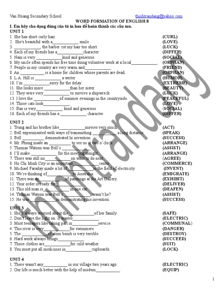Bai tap word form pronounciationhkigrade 8 pdf nature