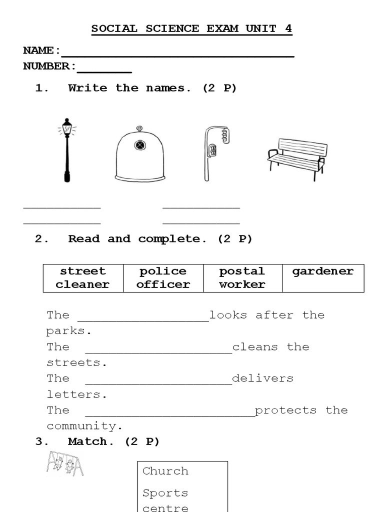 Social Science Exam Unit 4 PDF