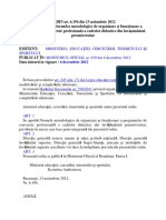 Ordinul MECTS Nr. 6194 Din 2012 (Programe de Conversie Profesionala Cadre Didactice Inv Preuniversitar)