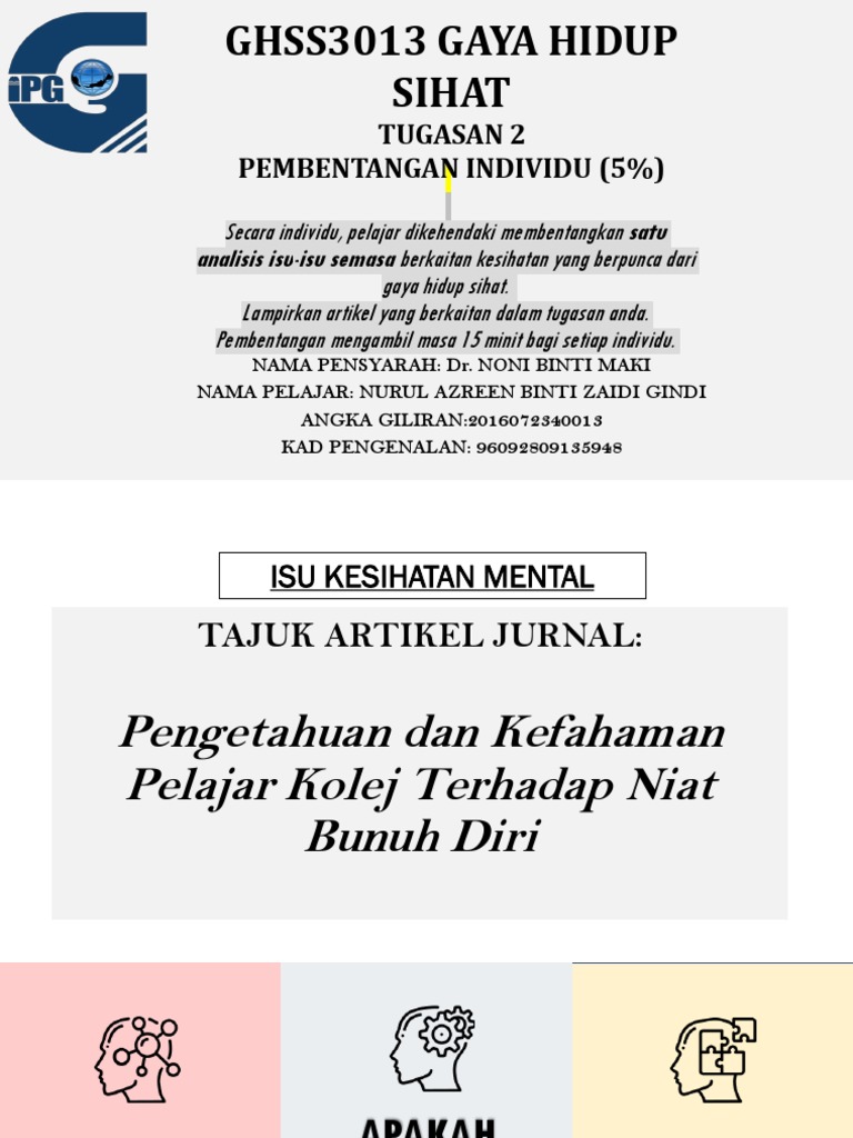 Pembentangan Isu Jurnal Artikel Masalah Kesihatan Mental Pdf