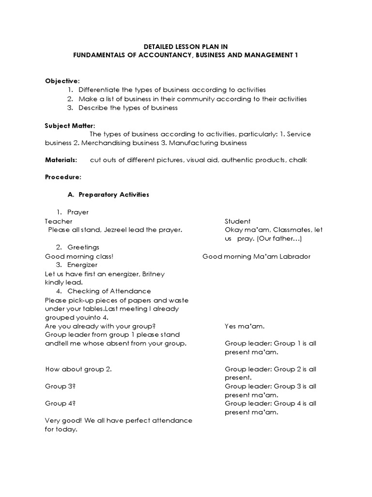 Demo Lesson Plan | PDF | Merchandising | Retail