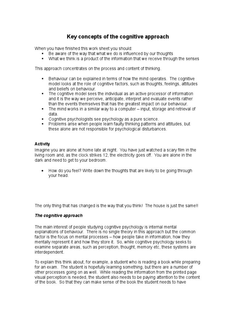 Key Concepts in Cognitive Psychology | PDF | Thought | Cognitive Psychology