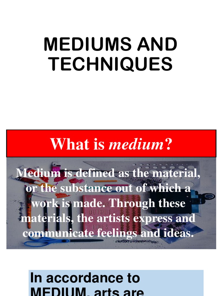 Mediums and Techniques PDF Paintings Art Media