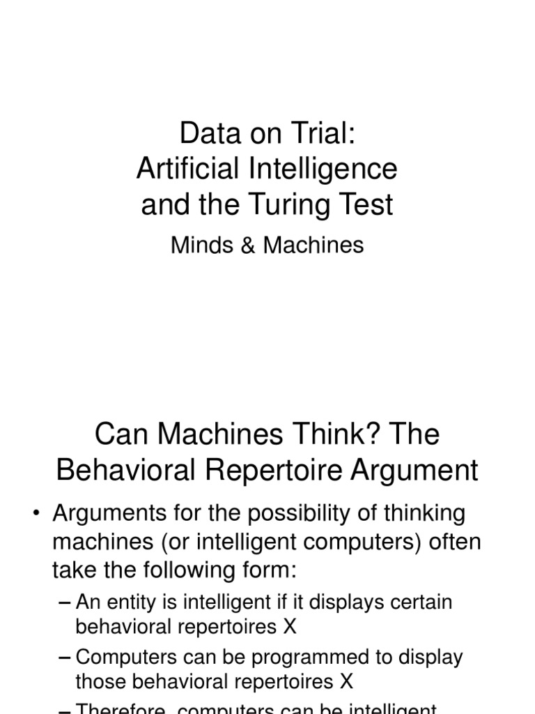 Understanding the Turing Test | PDF | Artificial Intelligence ...