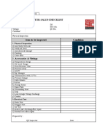 After Sales Checklist: Customer