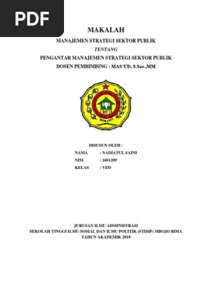 Makalah Manajemen Strategi Sektor Publik