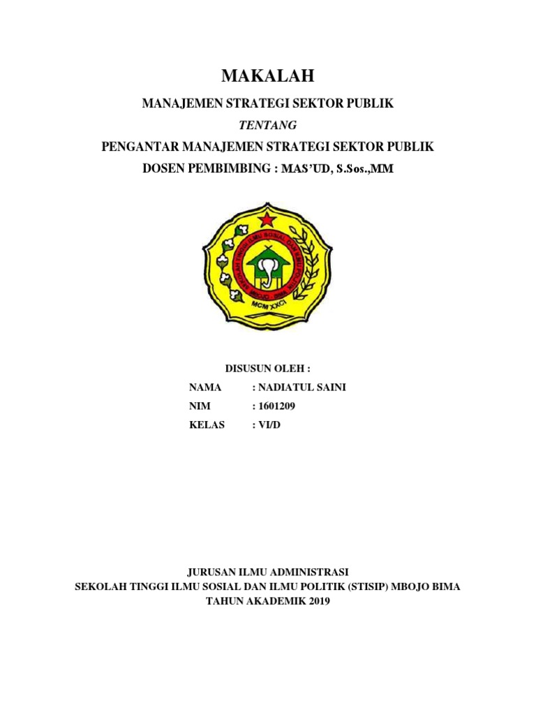 Makalah Manajemen Strategi Sektor Publik