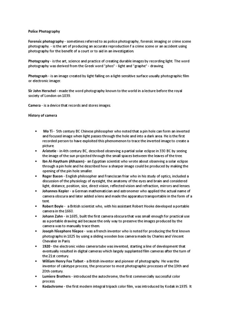 Police Photography | PDF | Lens (Optics) | Camera