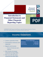 Introduction To Financial Statements and Other Financial Reporting Topics