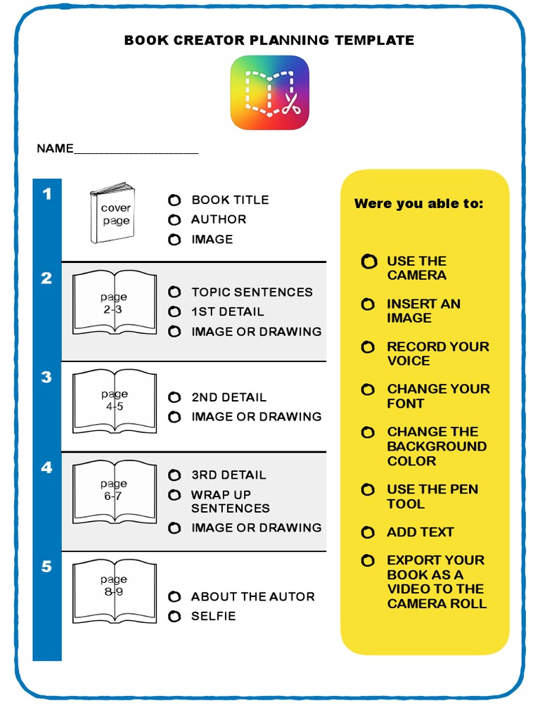 Book Creator Planning Template Guide | PDF