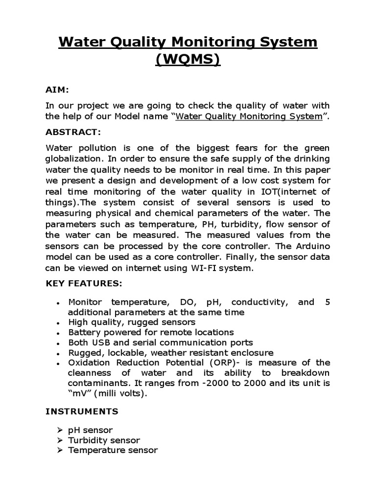 Water Quality Monitoring System