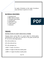 Refraction of Light Through A Prism:: RQN I Angle of Incidence