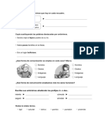 Examen Lengua Tema 1 4º