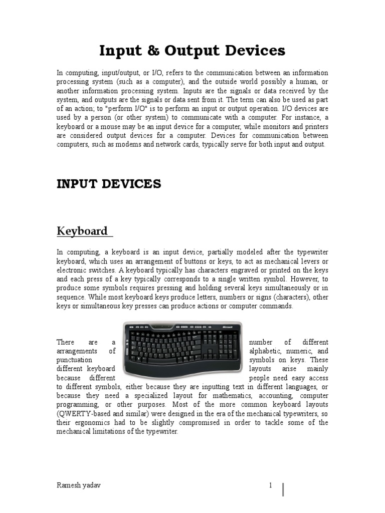 Input and Output Devices | PDF | Image Scanner | Internet