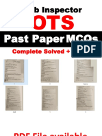 Sub Inspector: Past Paper Mcqs