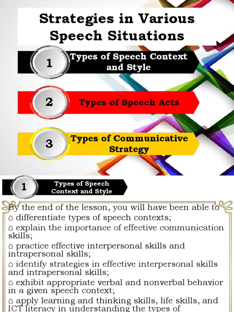Speech Strategies for Contexts and Styles | PDF | Interpersonal ...