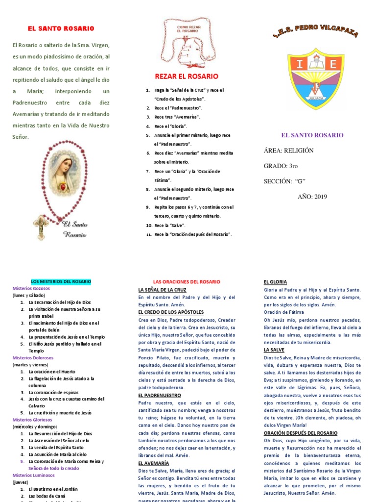 Guía Completa del Santo Rosario | PDF | Rosario | María, madre de Jesús