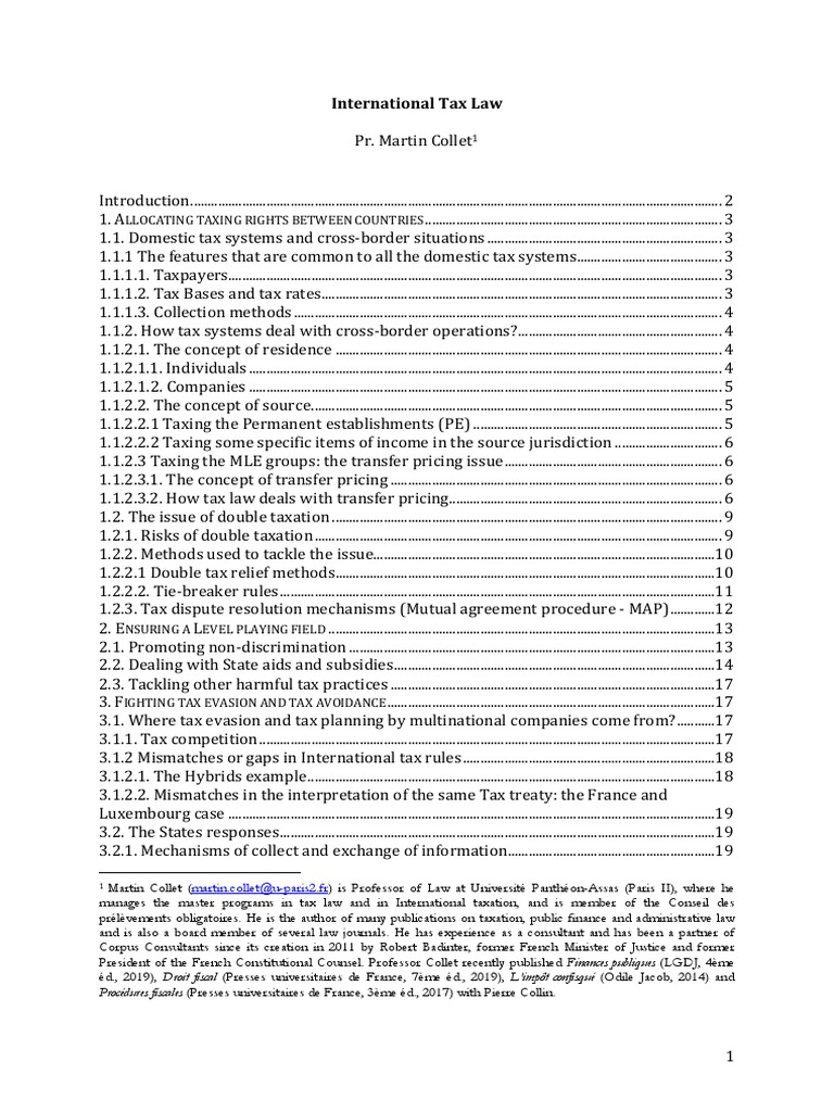 International Tax Law | PDF | Double Taxation | Taxes