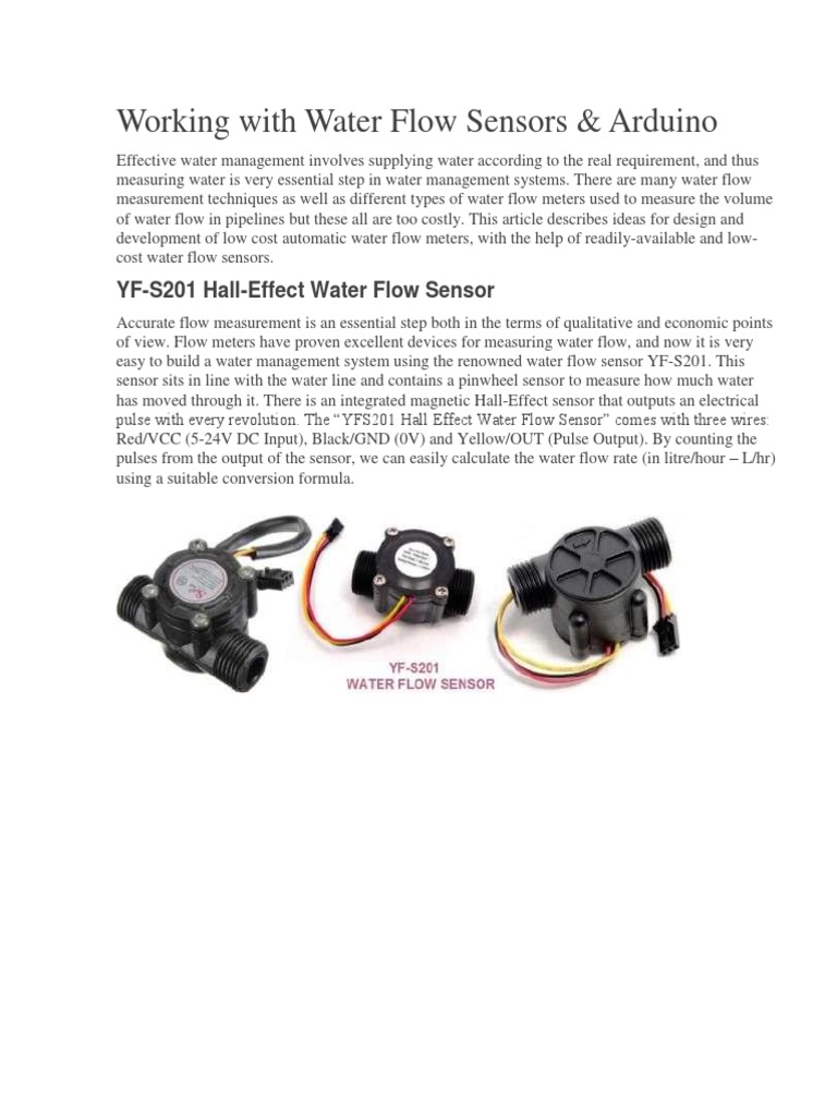 Arduino Water Flow Sensor Guide | PDF | Flow Measurement | Sensor