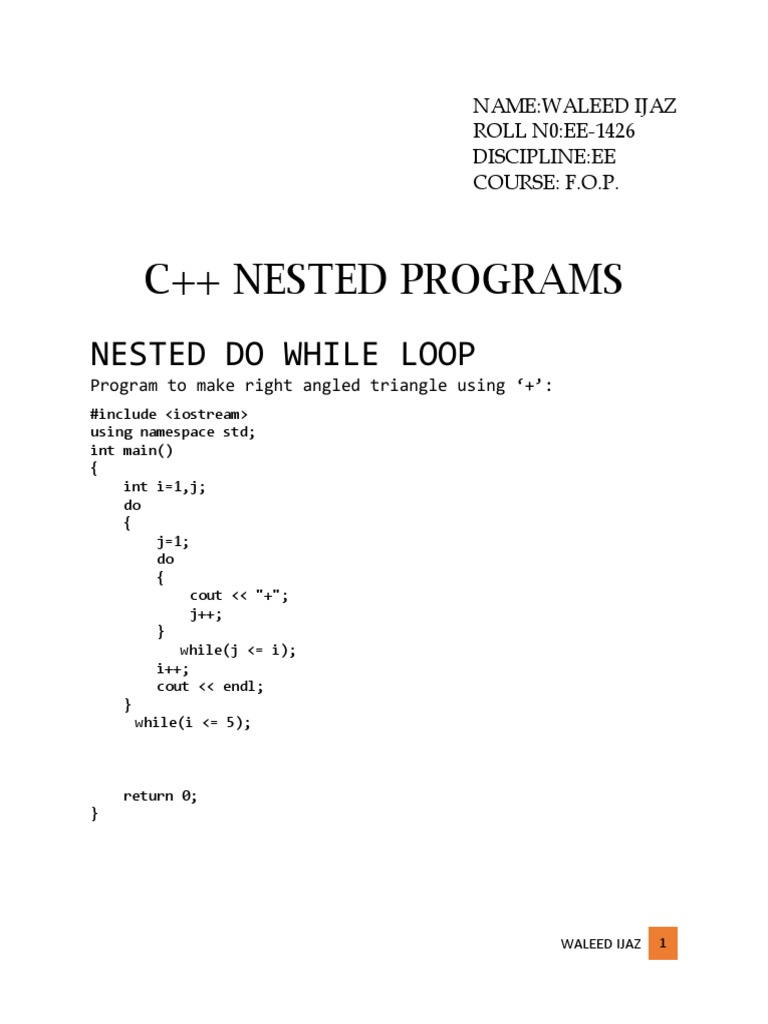 Nested C++ Programs | PDF | Character Encoding | Writing