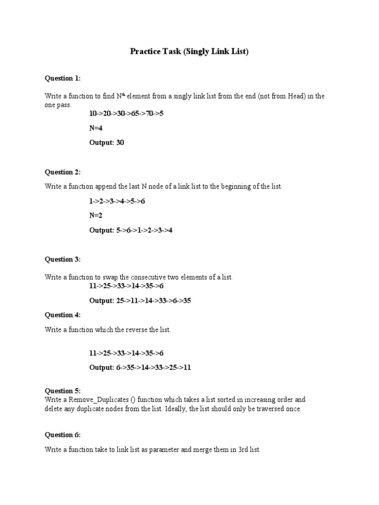 Singly Linked List Operations Guide | PDF | Teaching Methods ...