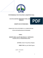 Universidad Tecnológica Equinoccial: Trabajo de Titulación Previo A La Obtención Del Título de Diseñadora de Interiores