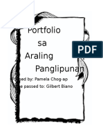 Portfolio Sa Araling Panglipunan: Passed By: Pamela Chog-Ap To Be Passed To: Gilbert Biano