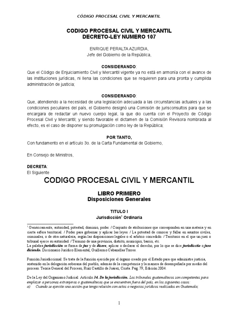 Código Procesal Civil y Mercantil | PDF | Competencia (ley) | Jurisdicción