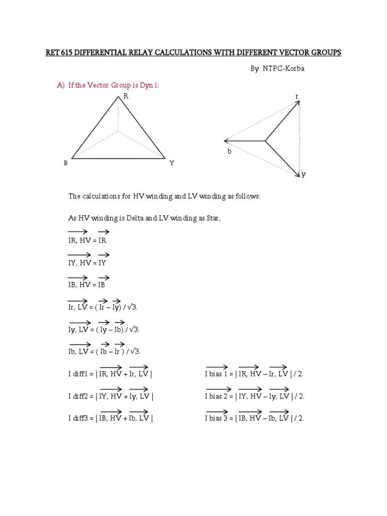 Differential Relay Calculations Guide | PDF | Electrical Components ...
