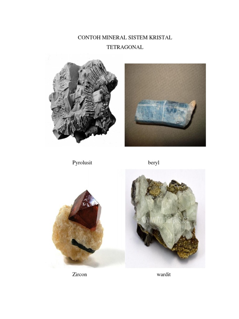 Contoh Mineral Tetragonal dan Hexagonal | PDF