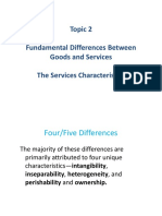 Four key differences between goods and services