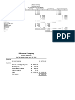 Albanese Company Worksheet (Partial) For The Month Ended April 30, 2014