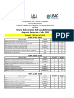 Horario Del Segundo Semestre 2018 Segunda Recuperación