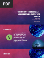 Technology in Business: E-Commerce and Enterprise System: Lorenz Pospos Maria Angela Galvez Hannah Zacarias