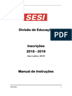 Manual de Inscrições 2019 - SESI-SP