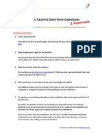 Business Analyst Interview Questions Summary