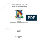 Auditoría de Sistemas Informaticos Trabajo para El Viernes32131