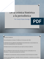 De La Crónica Histórica A La Periodística