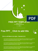 White Silhouette of Mosque On Moon PowerPoint Templates Standard