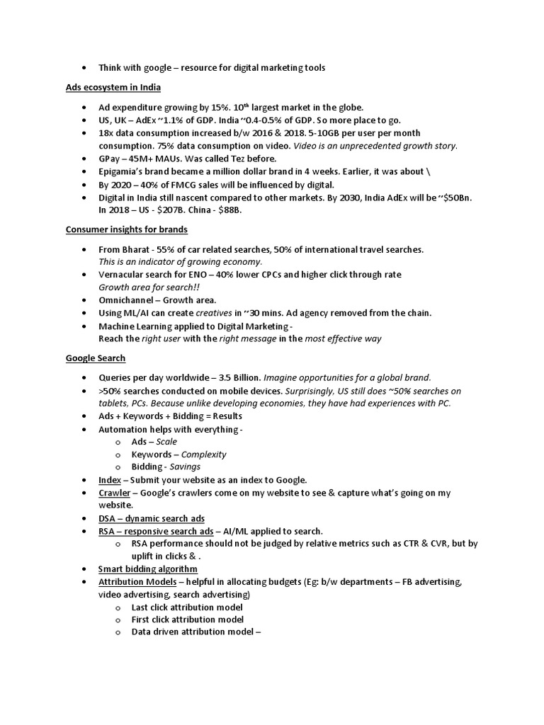 Google Digital Marketing Insights | PDF | Advertising | World Wide Web