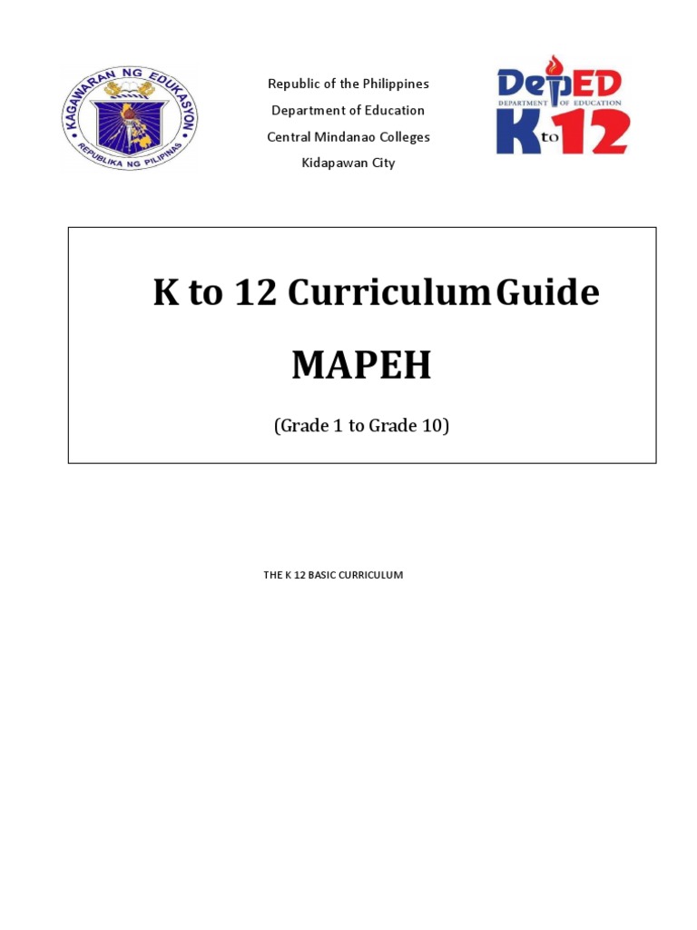 K to 12 curriculum guide mapeh pdf