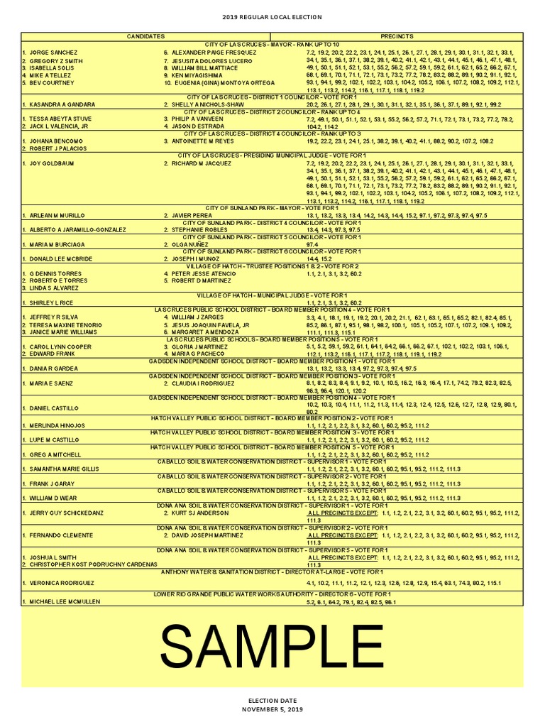 Dona Ana Sample Ballot Taxes Computer Network