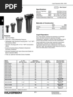 Liquid Separators Wsa / Ws0: Specifications